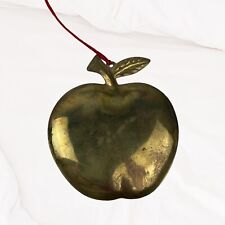 VTG Department 56 Brass Apple Christmas Holiday Ornament Gold Color Teacher Gift picture