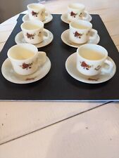 Vintage Sam HWA Japan 12 Piece Tea/ Coffee Set Custard Glass With Florals picture