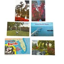 7 vintage Florida postcards  1970’s Boca Raton, state series cypress gardens picture