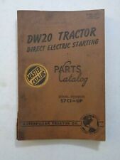 1956 Vtg Caterpillar Master Parts Catalog DW20 Tractor Direct Electric  N1 picture