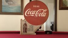ANTIQUE RARE Coca Cola Flanged Soda Sign - REAL ORIGINAL NOT A REPRODUCTION picture
