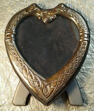 CELTIC FRAMES Sterling Silver Heart Shape Frame Dragon Motif Hallmarks Stamped picture