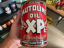 RARE~ VINTAGE~ AUTOLINE XP~ 1 QUART MOTOR OIL CAN~ ROBINSON OIL CO - NO BOTTOM picture