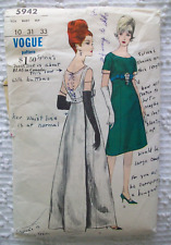 Vintage VOGUE 1963 Sewing Pattern 5942 Floating Back Evening & Cocktail Dress 10 picture