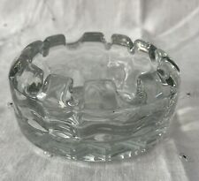 Heavy Vintage Clear Glass Ashtray 4.5” diameter 2.1/8” tall picture
