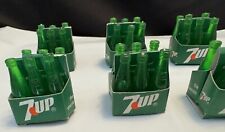 Six (6) Vintage 7UP Soda Miniature Six Packs~1.5in tall~ Very good pre-owned picture