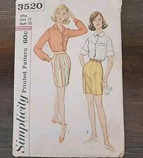 Vtg 60s Simplicity 3520 Sewing Pattern Bermuda Shorts Summer Button Up Shirt B32 picture