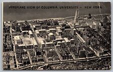 New York City NY Columbia University Downtown Birds Eye View BW Postcard picture