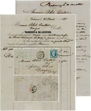 FRANCE 1865 BORDEAUX BOITE MOBILE + LETTRE VARNIER LESPINE PRINTED BILLHEAD picture