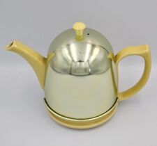 Vintage Yellow Hall Teapot With Metal Cozy Cover 1950's picture