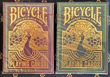 2 DECKS Bicycle Peacock purple and green playing cards picture