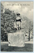 Postcard Governor John Winthrop Statue, New London CT J88 picture