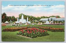 Indianapolis IN Sunken Gardens and Green House at Garfield Park Postcard picture