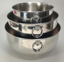Set Vintage USA Revere Ware Stainless Steel Nesting Mixing Bowls Thumb O-Rings picture