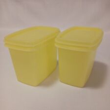 Pair of Tupperware Yellow Cracker Container #1243-4 & Lid Vintage picture