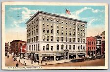 YMCA Young Mens Christian Association Building Watertown New York Flag Postcard picture