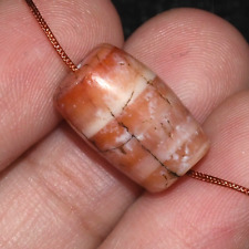 Ancient Near Eastern Etched Carnelian Bead Amulet Pendant over 2000 Years picture