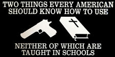 Two Things Every American Should Know How To Use Gun Bible Black Decal Sticker picture