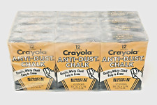 Sealed 12 Pack Boxes of Vintage Binney & Smith Crayola White Anti-Dust Chalk NOS picture