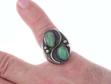 sz9 c1950's Navajo Sterling and turquoise ring picture
