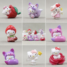 8pcs Cute Hello Kitty Cosplay Figures Figurine Seat on Flower PVC Doll Toy Decor picture