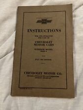 1925 Chevrolet Motor Cars Owners Manual Instructions Superior Model Series K picture