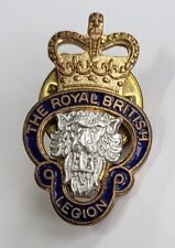 Royal British Legion Lapel Pin Vintage Lion Crown Logo picture