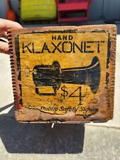 Antique Hand Crank Klaxonet Wood Shipping Crate Primitive  picture