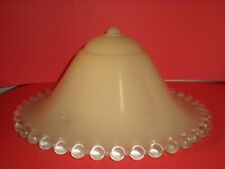 vtg Ceiling Glass Light Shade Dome Antique 3 Hole chain Candlewick 11 1/2