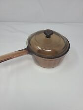Vintage Vision Cookware Corning USA 1L Glass Sauce Pan Pot with Lid picture