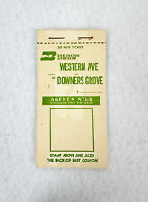 VINTAGE BURLINGTON NORTHERN AGENT'S STUB - WESTERN AVE & DOWNERS - 25 RIDE PACK picture