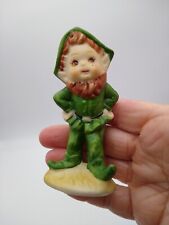 Vintage Bisque Ceramic Elf Leprechaun Figurine Irish St Patrick Gnome 3.5