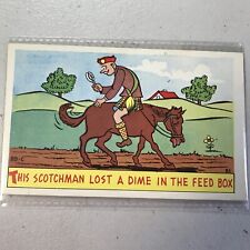 Laff Gram Postcard Scotchman Horse Country Road Old Vintage Comical Celtic picture