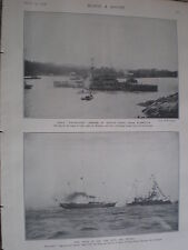 Printed photo HMS Trafalgar at Devil's Point near Plymouth 1907 picture