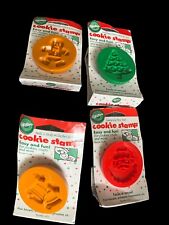 Vintage 1997 Set Of Four Wilton Christmas Cookie Stamps. New In Package. picture