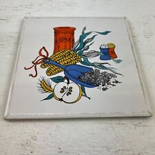 Vintage MCM 70's Ceramic Tile Trivet picture