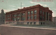 Postcard IA Council Bluffs Iowa Public Library 1909 Antique Vintage PC f7704 picture