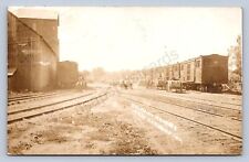 K2/ New Harmony Indiana RPPC Postcard c1910 Railroad Depot Ship Melons 416 picture