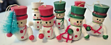 VTG 28 Wood Christmas Ornaments, Snowman, Train, Christmas Trees, Cottage picture
