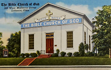 Christian Advertising: Bible Church of God, Evangelists, Lebanon, OH, Linen. picture
