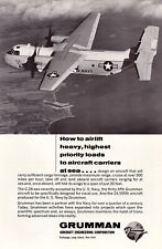 1965 GRUMMAN C-2A Navy Aircraft Carrier ~ VINTAGE PRINT AD picture