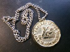 Vintage Caesar's Tahoe Casino Gold Tone Medallion Necklace Lake Tahoe,  Nevada picture