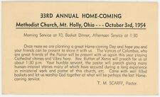 1954 Postcard - Annual Methodist Church Home Coming - Mt. Holly OH Ohio picture