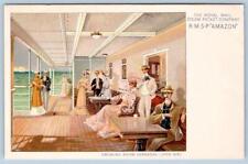 RMSP AMAZON ROYAL MAIL STEAM PACKET CO SMOKING ROOM VERANDAH CRUISE SHIP 1910's picture