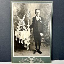 Antique Photo Cabinet Card Young Boy's Confirmation or Communion - Chicago picture