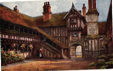 Leicester Hospital Courtyard Warwick UK W W Quatremain Art Postcard 1910s picture