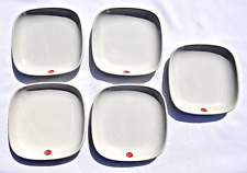 5 Vintage Continental Airlines Small Square Plates Dishes Red Logo EUC picture