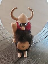 Vintage 1970s Danish Teak Bearded Viking With Club picture