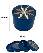 Large 6cm Blue Herb Grinder 4 Layers Smoke Spice Tobacco Metal Crusher  picture