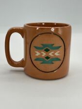 Vintage Aztec Style Native American Coffee Cup Mug Brown Turquoise USA picture